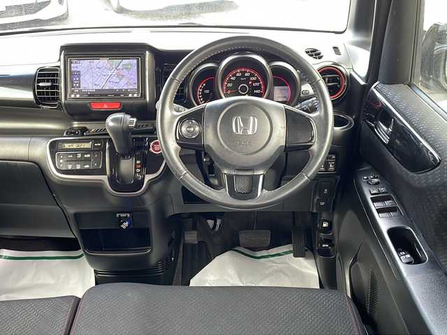 ホンダ Ｎ ＢＯＸ カスタム G SSパッケージ 東京都 2014(平26)年 8.5万km プレミアムホワイトパール 新車時保証書　	/取扱説明書　/シティーブレーキ/社外ナビ/フルセグTV【AVIC-MRZ099】	/SD/CD/DVD/SDREC/BT	/バックカメラ　ETC	/両側パワースライドドア	/HIDライト/Egプッシュスタート/ ストップボタン	/スマートキー	/社外１４インチアルミ