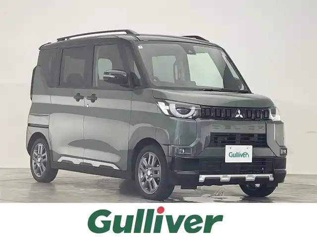 三菱 デリカミニ T プレミアム 滋賀県 2025(令7)年 0.1千km 緑Ⅱ 登録済未使用車/純正9型ディスプレイオーディオ/全方位カメラ/両側パワースライドドア/デジタルルームミラー/追従クルーズコントロール/シートヒーター/ハーフレザーシート/ステアリングヒーター/純正LEDヘッドライト/純正１５AW/前後ソナー/電子パーキング/サイドデカール