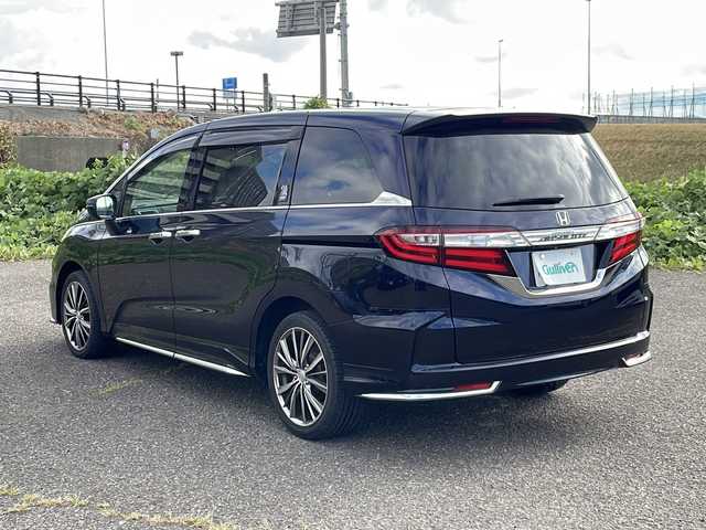 ホンダ オデッセイ アブソルート 20thアニバーサリー 新潟県 2014(平26)年 7.4万km プレミアムヴィーナスブラックP 4WD/純正8インチインターナビ(VXM-155VFEi)/CD/DVD/BT/フルセグテレビ/ミュージックサーバー/バックカメラ/ETC/フリップダウンモニター/ドライブレコーダー/クルーズコントロール/両側パワースライドドア/半革シート/運転席パワーシート/ステアリングスイッチ/スマートキー/プッシュスタート/LEDヘッドライト/オートライト/フォグランプ/社外18インチアルミホイール