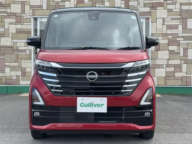 日産 ルークス ハイウェイスター X 徳島県 2024(令6)年 0.6万km スパークリングレッド/ブラック エマージェンシーブレーキシステム/９型ナビゲーション　/（フルセグ/CD/DVD/HDMI)/全方位モニター　/ナビ連動ドライブレコーダー　/ＥＴＣ　/ＬＥＤヘッドライト　/フォグ　/ヘッドライトレベリング/アイドリングストップ　/両側パワースライドドア　/ハンズフリードア　/ウィンカーミラー/カーテンエアバック　/プッシュスタート/スマートキー/ステアリングリモコン/サイドバイザー/リヤワイパー