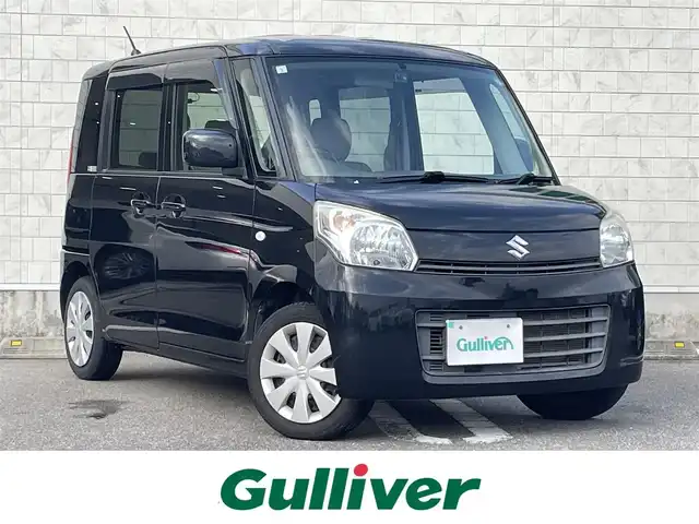 スズキ スペーシア X 宮崎県 2015(平27)年 9.9万km 黒 社外ディスプレイオーディオ/　AM FM CD DVD/パワースライドドア/ドライブレコーダー/アイドリングストップ/プッシュスタート/スマートキー/オートエアコン/ヘッドライトレベライザー/ABS/横滑り防止装置/ドアバイザー