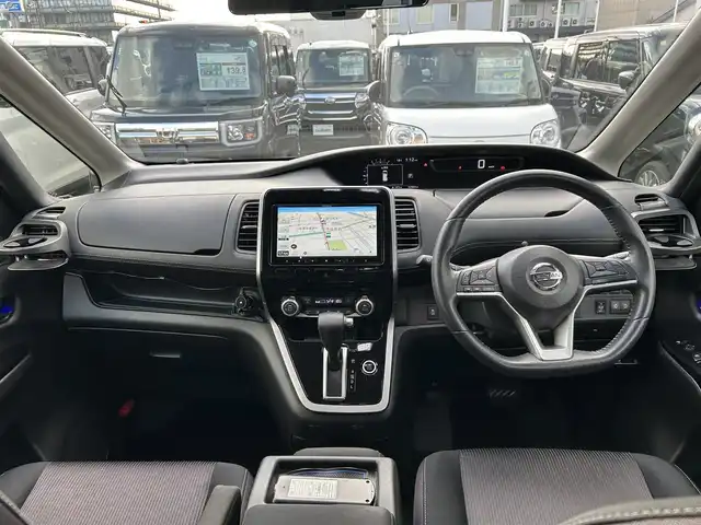 日産 セレナ ハイウェイスター G 島根県 2016(平28)年 5.4万km ダイヤモンドブラック 社外９インチナビ/（Bluetoothオーディオ/フルセグ／ＣＤ／ＳＤ／ＤＶＤ）/バックカメラ/ミラー型前後ドラレコ　/ビルトインＥＴＣ　/クルーズコントロール/ＬＥＤヘッドライト/ハンズフリーパワースライドドア/純正フロアマット　/スマートキー/プッシュスタート　/アイドリングストップ/ウインカーミラー/後席サンシェード/後席プライバシーガラス