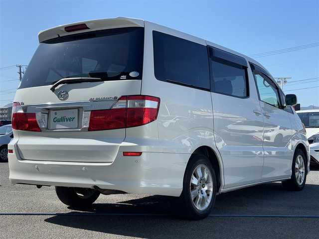 トヨタ アルファード Ｖ AX L－ED サイドリフトアップ 徳島県 2005(平17)年 11.9万km ホワイトパールマイカ サンルーフ/純正ナビ/（BT/CD/DVD/SD/フルセグTV）/バックカメラ/両側パワースライドドア/オートライト/ステアリングスイッチ/プッシュスタート/リモコンキー/スペアキー1本/後部コーナーセンサー/純正16インチアルミホイール