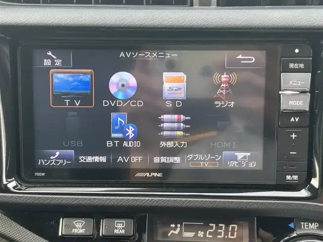 トヨタ アクア G G’s 栃木県 2014(平26)年 7万km ブラックマイカ ALPINE7インチナビ/フルセグTV/DVD/Bluetooth/バックカメラ/ビルトインETC/前ドライブレコーダー/プッシュスタート/ステアリングリモコン/LEDオートライト/LEDフォグランプ/純正17インチAW/アイドリングストップ/横滑り防止装置/電動格納ミラー/ドアバイザー