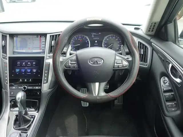 日産 スカイライン 200GT－t タイプSP 静岡県 2014(平26)年 9.5万km クリスタルホワイトパール ワンオーナー/純正メーカーナビ/CD/DVD/BT/MusicBoX/AUX/USB/フルセグTV/ビルトインETC/純正前方ドライブレコーダー/全方位運転支援システム/　車線逸脱防止支援システム/　車線逸脱警報/　後側方衝突防止支援システム/　後側方車両検知平警報　/　後退時衝突防止システム/　前方衝突予測警報/　エマージェンシーブレーキ/　インテリジェントクルーズコントロール/　インテリジェントペダル/　アラウンドビューモニタ/　フロント/バックソナー/前席パワーシート/シートヒーター/純正LEDヘッドライト/純正フロアマット/スマートキー2個/取扱説明書/保証書