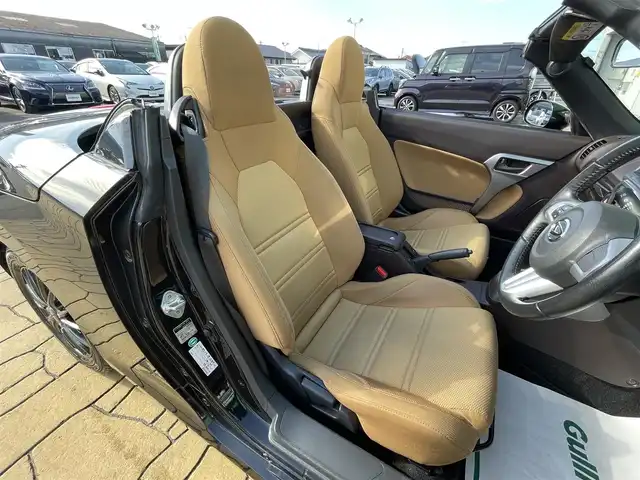 ダイハツ コペン ローブ 宮崎県 2015(平27)年 7.3万km ブラックマイカメタリック 純正ナビ/フルセグTV/バックカメラ/ETC/横滑り防止装置/IC付ターボ/LEDヘッドランプ/オートエアコン/革巻きステアリング/ステアリングスイッチ/ベージュファブリックスポーツシート/両席シートヒーター/社外14インチアルミホイール/スマートキー/プッシュエンジンスタート/禁煙車