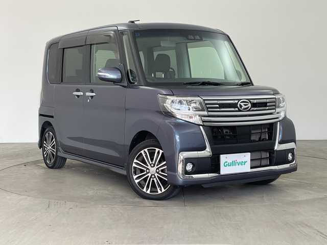 ダイハツ タント カスタム RS トップED SA Ⅲ 兵庫県 2017(平29)年 7.2万km メテオライトグレーイリュージョナルP ・社外ディスプレイオーディオ/CD/DVD/USB/・バックカメラ/・ETC/・スマートアシストIII/・衝突回避支援ブレーキ機能/・誤発進抑制制御機能（前方・後方）/・オートハイビーム/・先行車発進お知らせ機能/・車線はみ出し警報/・ＬＥＤヘッドライト/・オートライト/・フォグランプ/・両側パワースライドドア/・ハーフレザーシート/・シートヒーター/・レザー調シートカバー/・純正15インチアルミホイール/・純正フロアマット/・ステアリングスイッチ/・スマートキー/・プッシュスタート