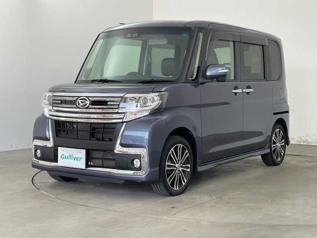 ダイハツ タント カスタム RS トップED SA Ⅲ 兵庫県 2017(平29)年 7.2万km メテオライトグレーイリュージョナルP ・社外ディスプレイオーディオ/CD/DVD/USB/・バックカメラ/・ETC/・スマートアシストIII/・衝突回避支援ブレーキ機能/・誤発進抑制制御機能（前方・後方）/・オートハイビーム/・先行車発進お知らせ機能/・車線はみ出し警報/・ＬＥＤヘッドライト/・オートライト/・フォグランプ/・両側パワースライドドア/・ハーフレザーシート/・シートヒーター/・レザー調シートカバー/・純正15インチアルミホイール/・純正フロアマット/・ステアリングスイッチ/・スマートキー/・プッシュスタート
