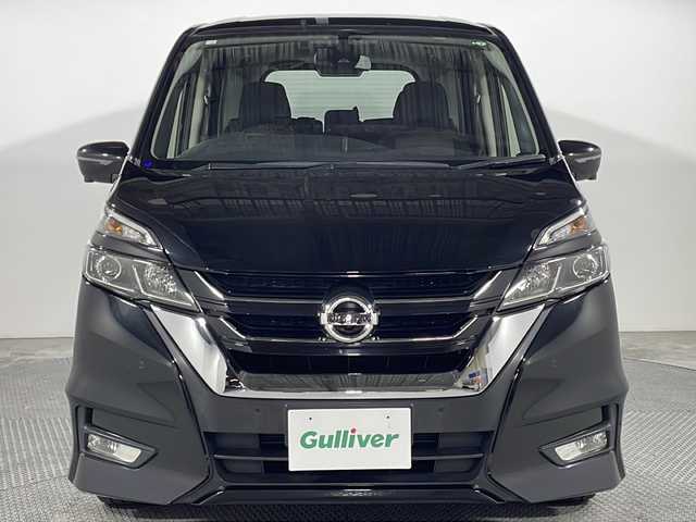 日産 セレナ ハイウェイスター G 広島県 2016(平28)年 6.1万km ダイヤモンドブラック 純正９型ナビ/Blu-ray/後席フリップダウンモニター/アラウンドビューモニター/シートヒーター/両側パワースライドドア/クルーズコントロール/ETC/衝突軽減/LEDヘッドライト/コーナーセンサー/フォグランプ/踏み間違い防止/レーンキープアシスト/純正16インチアルミホイール(195/60/R16)/エアバッグ(運転席/助手席/サイド/カーテン)