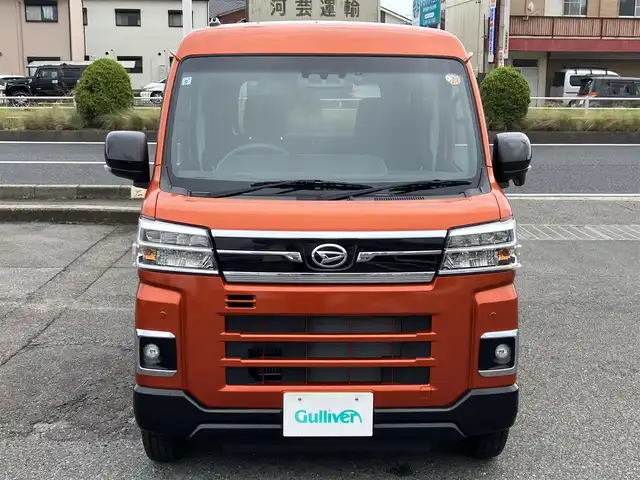 ダイハツ アトレー バン RS 三重県 2022(令4)年 1.2万km トニコオレンジメタリック ワンオーナー/♪ターボ　/♪４WD/♪登録時走行距離12084km/♪スマートアシスト/　・衝突警報機能(対車両・対歩行者)/　・衝突回避支援ブレーキ機能(対車両・対歩行者)/　・ブレーキ制御付後発進抑制機能(前方・後方)/　・車線逸脱警報機能/　・車線逸脱抑制制御機能/　・路側逸脱警報機能/　・ふらつき警報/　・先行車発進のお知らせ/　・アダプティブクルーズコントロール/　・レーンキープコントロール(LKC)/　・オートハイビーム(AHB)/　・アダプティブドライビングビーム(ADB)/♪純正ナビ/　・フルセグTV・Bluetooth/　・USB・DVD再生・CD録音/♪バックガイドカメラ/♪両側パワースライドドア/♪(2WD・４WD)切り替えスイッチ/♪コーナーセンサー/♪スマートキーx２/♪プッシュスタート/♪ルーフコンソール/♪LEDヘッドライト/♪LEDフォグライト/♪オートライト/♪ドライブレコーダー(ナビ連動)/♪ビルトインETC/♪ステアリングスイッチ/♪電動格納ミラー/♪ウィンカーミラー/♪フロアマット/♪アイドリングストップ/♪ドアバイザー/♪スペアタイヤ/♪横滑り防止機能