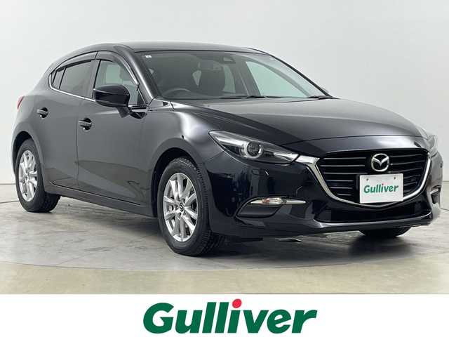 マツダ アクセラ スポーツ 15S 道央・札幌 2017(平29)年 2.6万km ジェットブラックマイカ ・４ＷＤ　/・純正ＳＤナビ/・CD/DVD/USB/AUX/フルセグTV/BT接続）/・スマートシティブレーキサポート　/・ブラインドスポットモニター　/・ステアリングスイッチ　/・クルーズコントロール　/・ＭＴモード付ＡＴ　/・純正エンジンスターター　/・バックカメラ/・横滑り防止装置/・プッシュスタート/・スマートキー/・ドアバイザー/・純正フロアマット/・電動格納ミラー/・ウィンカーミラー/・積込冬タイヤ社外AWセット