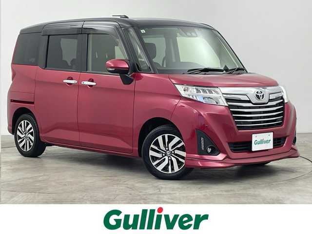 トヨタ ルーミー カスタムG 群馬県 2019(令1)年 3.5万km ブラックマイカ/マゼンダベリーメタリック 禁煙車　純正７インチナビ　トヨタセーフティセンスクルーズコントロール　ドライブレコーダー　Ｂカメラ　両側パワースライドドア　アイドリングストップ　ＬＥＤヘッドライト　ビルトインＥＴＣ　プッシュスタート