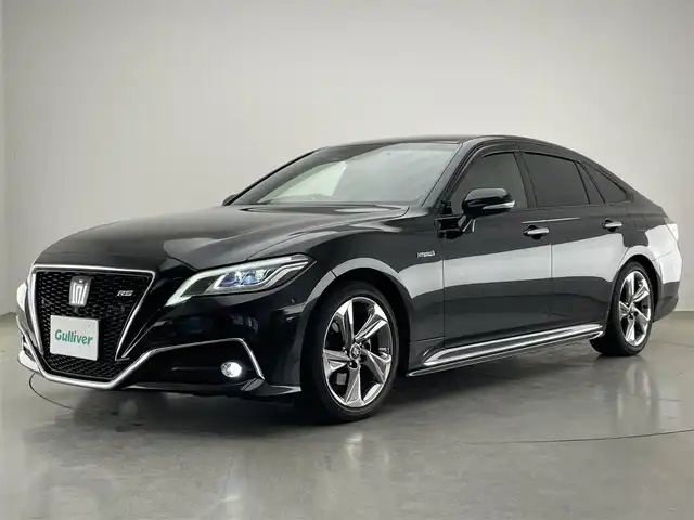 トヨタ クラウン ハイブリッド RS アドバンス 愛知県 2018(平30)年 6.4万km プレシャスブラックパール 純正ナビ　フルセグＴＶ　ＢＴ　全方位カメラ　ハーフレザー　シートヒーター　純正前後ドラレコ　ワイヤレス充電　パーキングアシスト　トヨタセーフティセンス　衝突軽減　追従クルコン　ＢＳＭ　ＬＥＤライト　コーナーセンサー　フォグランプ　パドルシフト　禁煙車