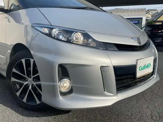 トヨタ エスティマ アエラス 広島県 2015(平27)年 5.3万km シルバーM /登録時走行距離/　　　　　　　52347キロ/ワンオーナー/社外ナビ/地デジ/両側パワースライドドア/オートライト/スペアキー×１/ビルトインETC/新車時整備手帳/　　【保証書】/取扱説明書/
