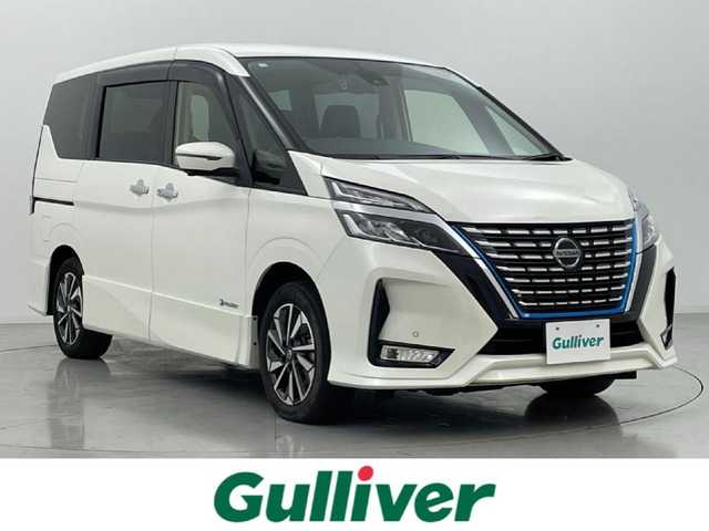 日産 セレナ e－パワー ハイウェイスター V 熊本県 2020(令2)年 5万km ブリリアントホワイトパール ワンオーナー　/純正ナビ（ＣＤ・ＤＶＤ・フルセグ・ＢＴ）/全周囲カメラ　/社外前後ドライブレコーダー　/純正後席フリップダウンモニター　/ビルトインＥＴＣ　/両側パワースライドドア　/前後クリアランスソナー　/プロパイロット/衝突軽減ブレーキ/横滑り防止/ブラインドスポットモニター/アダブティブクルーズコントロール/防水シート/純正フロアマット/純正16インチAW/オートライト/LEDヘッドライト/フォグランプ/スマートキー/プッシュスタート/スペアキー1本/保証書/取扱説明書
