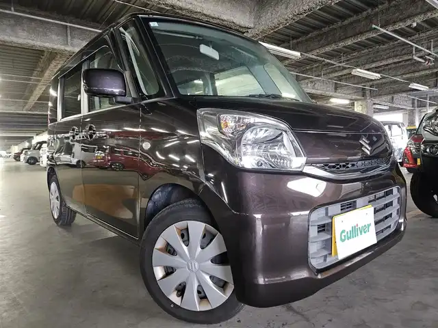 スズキ スペーシア G 愛媛県 2017(平29)年 2.8万km アーバンブラウンパールメタリック カロッツェリアナビ/ワンセグTV/バックカメラ/オートエアコン/ベンチシート/フルフラットシート/運転席シートヒーター/スマートキー/プッシュエンジンスタート/禁煙車