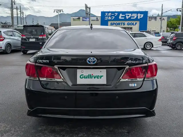 トヨタ クラウン ハイブリッド アスリートS ブラックスタイル 福井県 2014(平26)年 11.6万km ブラック 純正18インチAW/レーダークルーズコントロール/ステアリングヒーター/キセノンヘッドライト/Fフォグ/前席パワーシート/前席シートヒーター/前後コーナーセンサー/バックカメラ/純正HDDナビ（CD/DVD/BT/USB）/フルセグテレビ/横滑り防止装置/盗難防止装置/アイドリングストップ/ETC/ダブル＋サイドエアバッグ/カーテンエアバッグ/スマートキー