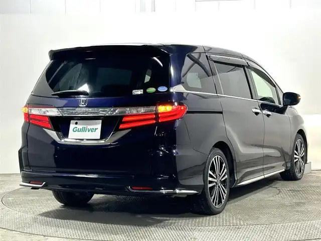 ホンダ オデッセイ アブソルート EX 大阪府 2014(平26)年 5.7万km プレミアムヴィーナスブラックP 純正ナビ(フルセグ/DVD再生/Bluetooth) 360カメラ ETC 両側パワースライドドア クルコン BSM ハーフレザー パワーシート オットマン パドルシフト オートライト HDMI