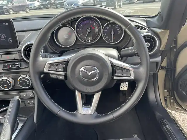 マツダ ロードスター ＲＦ RS 熊本県 2023(令5)年 2.1万km ジルコンサンドメタリック 純正ナビ/（/BT/CD/DVD/USB/AM/FM/AUX)/・フルセグTV/・Apple CarPlay/Android Auto/i-ACTIVSENSE/・スマートシティブレーキサポート/・ブラインドスポットモニタリング/・車線逸脱警報システム/・交通標識認識システム/・ドライバーアテンションアラート/・アダプティブLEDヘッドライト/横滑り防止/クリアランスソナー/社外17インチAW/革巻きステアリング/・ステアリングリモコン/オートライト/・LEDヘッドライト/ハーフレザーシート/・D/Nシートヒーター/電動格納ミラー/純正フロアマット/スマートキー/・スペアキー×１