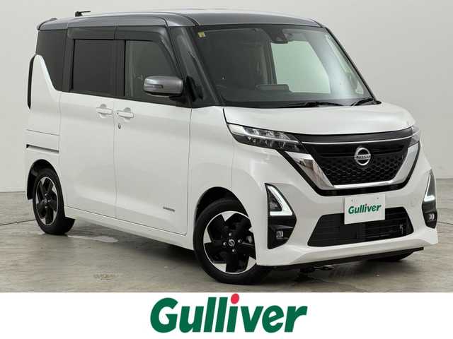 日産 ルークス ハイウェイスター X 福岡県 2020(令2)年 1.8万km チタニウムグレーM/シルキーホワイト ワンオーナー　/純正９型ナビ　/全方位カメラ　/ＥＴＣ　/前後ドラレコ　/コーナーセンサー　/エマージェンシーブレーキ　/レーンキープ　/先行車発進検知　/片側電動スライドドア　/純正１４インチＡＷ　/ＬＥＤヘッドライト