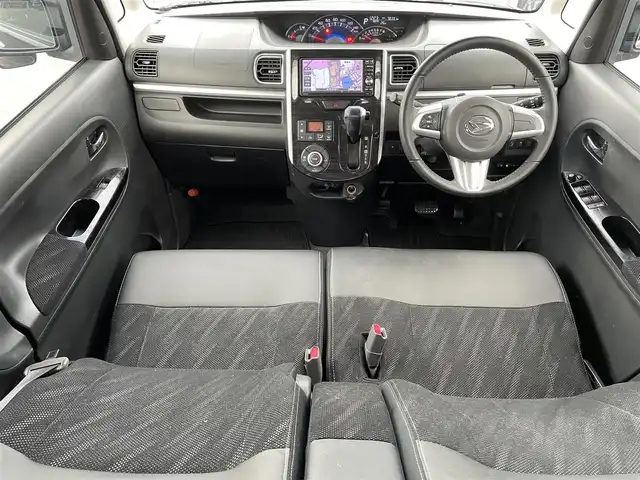 ダイハツ タント カスタム RS トップED SA 滋賀県 2015(平27)年 7.9万km ナイトシャドーパープルクリスタルM 純正ナビ/【Bluetooth/CD/DVD/フルセグTV】/バックカメラ/ETC/ハーフレザーシート/LEDライト/両側パワースライドドア/衝突被害軽減システム/ステアリングスイッチ/スマートキー/オートエアコン