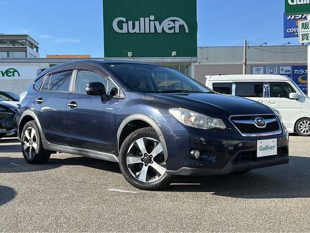 スバル インプレッサ ＸＶ ハイブリッド 2．0i－L アイサイト 石川県 2014(平26)年 11.8万km ディープシーブルーパール 4WD/社外ナビ(AM/FM/CD/DVD/BT/USB)/フルセグTV/バックカメラ/レーダークルーズコントロール/衝突軽減ブレーキ/レーンキープアシスト/ETC/レザーシート/前席シートヒーター/純正AW/社外フロアマット/前席パワーシート/LEDヘッドライト/オートライト/横滑り防止装置/パドルシフト/プッシュスタート/取扱説明書/保証書