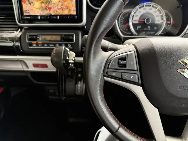 スズキ スペーシア カスタム HYBRID XS 京都府 2019(令1)年 6.8万km ピュアホワイトP スズキセーフティサポート/・デュアルセンサーブレーキサポート/・車線逸脱警報機能/・先行車発進お知らせ機能/・後退時ブレーキサポート/・誤発進抑制機能/・ふらつき警報機能/・ハイビームアシスト/・後方誤発進抑制機能/カロッツェリア8インチメモリーナビ、地デジ/運転席シートヒーター/両側パワースライドドア /LEDヘッドランプ/純正15インチアルミホイール/保証書