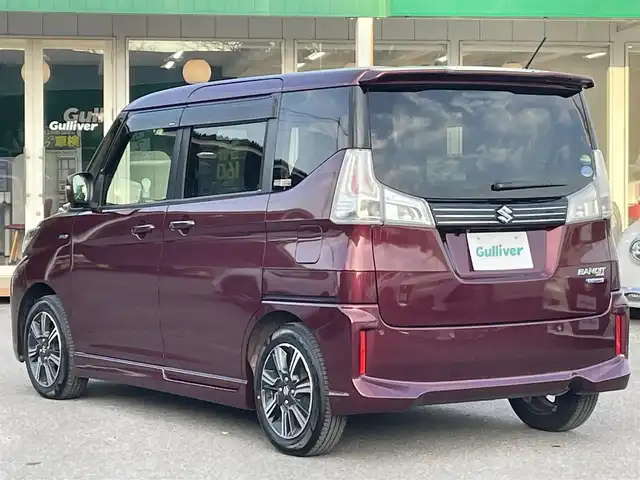 スズキ ソリオ バンディット HV MV 千葉県 2019(平31)年 3.3万km クラレットレッドM デュアルセンサーブレーキサポート/全周囲カメラ/純正8インチSDナビ【CN-RZ843】/・CD/DVD/MSV/Bluetooth/フルセグ/両後パワースライドドア/クルーズコントロール/スマートキー/運転席シートヒーター/社外前後ドライブレコーダー【DRV-MR74D】/ビルトインETC/純正LEDヘッドライト/フォグランプ/純正15インチアルミホイール/車線逸脱警報/コーナーセンサー/本革巻きステアリング/サイド＆カーテンエアバッグ