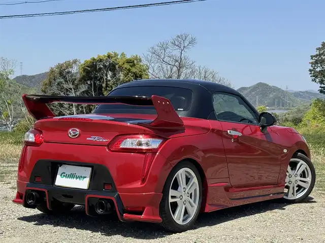 ダイハツ コペン ローブ S 兵庫県 2023(令5)年 2.5万km マタドールレッドP SHORINリアウィング/SHORINリアハーフスポイラー/BLITZフロントバンパースポイラー/も。ファクマフラー/社外ダウンサス/社外ナビ/フルセグTV/シートヒーター/スマートキー/プッシュスタート