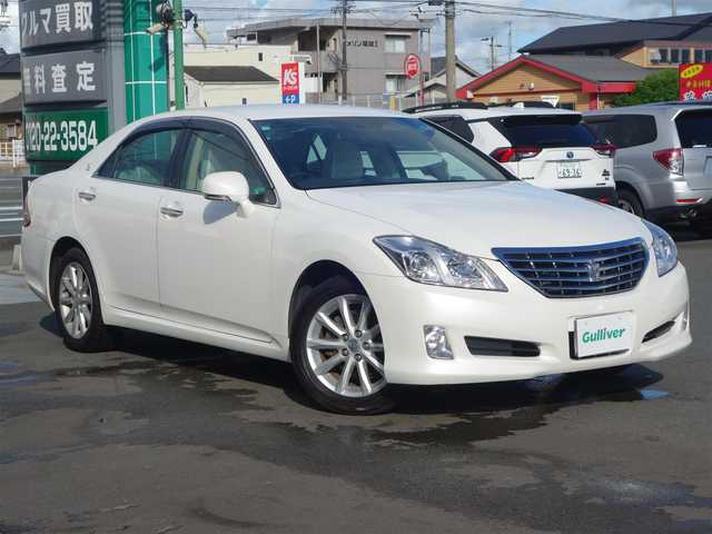 トヨタ クラウン ロイヤル ロイヤルサルーン ナビパッケージ 静岡県 2008(平20)年 5.3万km ホワイトパールクリスタルシャイン ワンオーナー/禁煙車/走行距離53千キロ/純正HDDナビ/　CD/DVD/HDD/MD/フルセグTV/バックカメラ/ビルトインETC/ステアリングリモコン/クルーズコントロール/前席パワーシート/プッシュスタート/スマートキー/純正フロアマット/純正ドアバイザー/取扱説明書/保証書