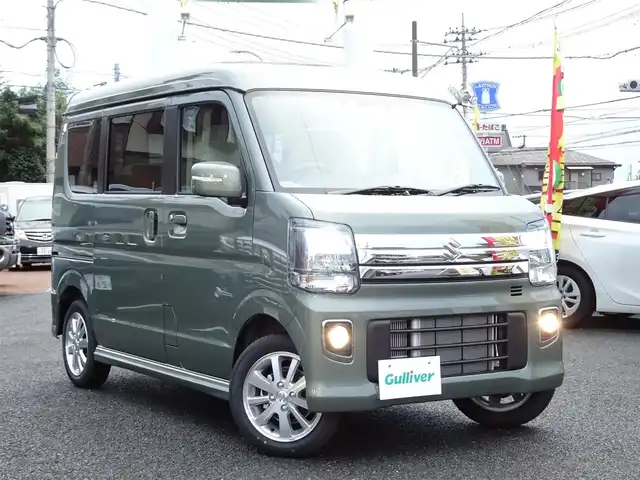 スズキ エブリィ ワゴン PZターボ スペシャル 千葉県 2025(令7)年 0.1千km 緑 【】届出済未使用車】/純正ディスプレイオーディオ/・Bluetooth/・バックカメラ/・FM/AMラジオ/スズキセーフティサポート/両側パワースライドドア/オートステップ/コーナーセンサー/ハイルーフ/プッシュスタート/スマートキー2本/ウィンカーミラー/LEDヘッドライト/USB入力端子/保証書/取扱説明書