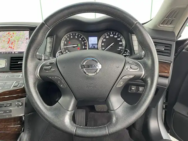 日産 フーガ ハイブリッド 山梨県 2011(平23)年 11.8万km エターナルスノーホワイト ワンオーナー/純正ナビ/Bluetooth接続/フルセグTV/ETC/本革シート/クルーズコントロール/横滑り防止措置/レーンキープアシスト/バックカメラ/純正フロアマット/両席パワーシート/純正アルミホイール/純正フロアマット/スペアキー/取扱説明書/保証書