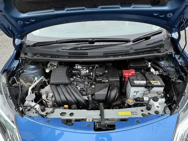 日産 ノート X 千葉県 2020(令2)年 0.8万km シャイニングブルー 純正メモリナビ（MJ119D-W）/　（BT/DVD/CD/AM/FM)/エマージェンシーブレーキ/ETC/バックカメラ/前後コーナーセンサー/前ドラレコ/横滑り防止/アイドリングストップ