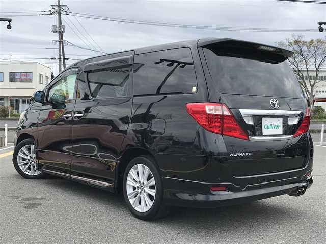 トヨタ アルファード 240X 鳥取県 2010(平22)年 10.4万km ブラック 純正ナビ/フルセグ/DVD/CD/BT/バックカメラ/フリップダウンモニター/クリアランスソナー/両側パワースライドド/モデリスタエアロ（F・S・R）/モデリスタマフラー/キセノンヘットライト/フォグライト/純正18インチアルミホイール/プッシュエンジンスタート/カーテンエアバッグ/横滑り防止装置/純正フロアマット/バイザー/保証書・取扱説明書/スタットレスセット積込/（タイヤ溝5部山）