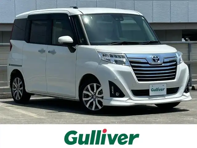 トヨタ ルーミー カスタムG－T 静岡県 2020(令2)年 4万km パールホワイトⅢ 純正9型ナビ/ターボ車/Bluetooth接続/フルセグTV/両側パワースライドドア/アラウンドビューモニター/ETC/運転席&助手席シートヒーター/LEDヘッドライト/フォグランプ/アイドリングストップ/クルーズコントロール/スマートアシスト/盗難防止装置