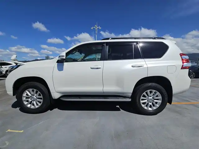 トヨタ ランドクルーザー プラド TZ 長野県 2014(平26)年 4.8万km ホワイトパールクリスタルシャイン ・寒冷地仕様/・サンルーフ/・アルパイン8型ナビ/　(Bluetooth/CD/DVD)/・フルセグTV/・バックカメラ/・ビルトインETC/・クルーズコントロール/・ダウンヒルアシストコントロール/・ヒルスタートアシストコントロール/・アクティブトラクションコントロール/・LEDヘッドランプ/・オートライト/・オートエアコン/・木目調/革巻きコンビステアリング/・ステアリングスイッチ/・レザー調シートカバー付/・純正18インチアルミホイール/・スマートエントリー/スタートシステム/・禁煙車