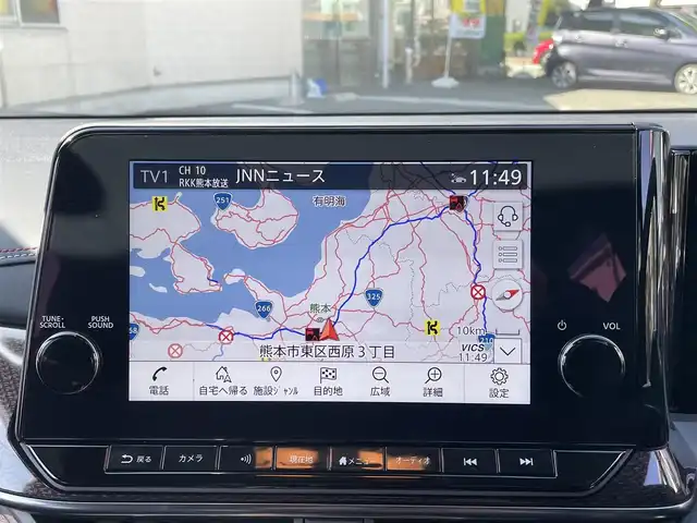 日産 オーラ ニスモ 熊本県 2022(令4)年 0.5万km ダークメタルグレー/スーパーブラック2トーン プロパイロット/ワンオーナー/プッシュスタート/純正ナビ/（フルセグTV・BTオーディオ・HDMI）/アラウンドビューモニター/ビルトインETC/純正17インチAW/LEDヘッドライト/オートライト/フォグライト/前後コーナーセンサー/横滑り防止装置/ウィンカーミラー/純正フロアマット/純正ドアバイザー/新車保証書/取扱説明書/スマートスペアキー×1本