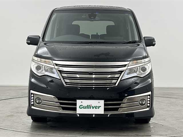 日産 セレナ ライダー BラインS HVAセーフ 群馬県 2014(平26)年 8.3万km ダイヤモンドブラック 純正８型ナビ　純正１１型後席モニター　全周囲カメラ　ビルトインＥＴＣ　両側電動スライドドア　クルーズコントロール　スマートキー　ＬＥＤヘッドランプ　オートライト　純正アルミホイール　ドラレコ　禁煙