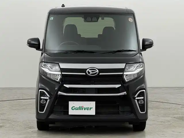 ダイハツ タント カスタム X スタイルセレクション 福岡県 2021(令3)年 2.8万km ブラックマイカメタリック 純正ナビ／フルセグＴＶ　/バックカメラ　/コーナーセンサー　/衝突軽減ブレーキ　/レーンキープ/アイドリングストップ　/両側電動スライドドア　/前方ドラレコ　/シートヒーター　/ハーフレザーシート　/純正１４インチＡＷ