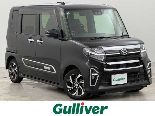 ダイハツ タント カスタム X スタイルセレクション 福岡県 2021(令3)年 2.8万km ブラックマイカメタリック 純正ナビ／フルセグＴＶ　/バックカメラ　/コーナーセンサー　/衝突軽減ブレーキ　/レーンキープ/アイドリングストップ　/両側電動スライドドア　/前方ドラレコ　/シートヒーター　/ハーフレザーシート　/純正１４インチＡＷ