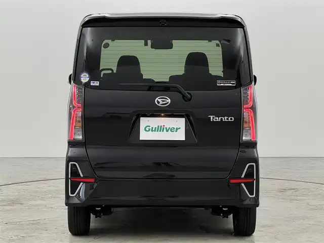 ダイハツ タント カスタム X スタイルセレクション 福岡県 2021(令3)年 2.8万km ブラックマイカメタリック 純正ナビ／フルセグＴＶ　/バックカメラ　/コーナーセンサー　/衝突軽減ブレーキ　/レーンキープ/アイドリングストップ　/両側電動スライドドア　/前方ドラレコ　/シートヒーター　/ハーフレザーシート　/純正１４インチＡＷ