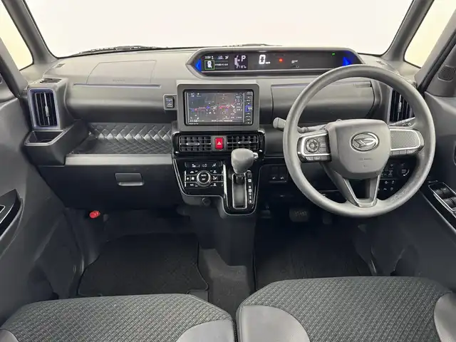 ダイハツ タント カスタム X スタイルセレクション 福岡県 2021(令3)年 2.8万km ブラックマイカメタリック 純正ナビ／フルセグＴＶ　/バックカメラ　/コーナーセンサー　/衝突軽減ブレーキ　/レーンキープ/アイドリングストップ　/両側電動スライドドア　/前方ドラレコ　/シートヒーター　/ハーフレザーシート　/純正１４インチＡＷ