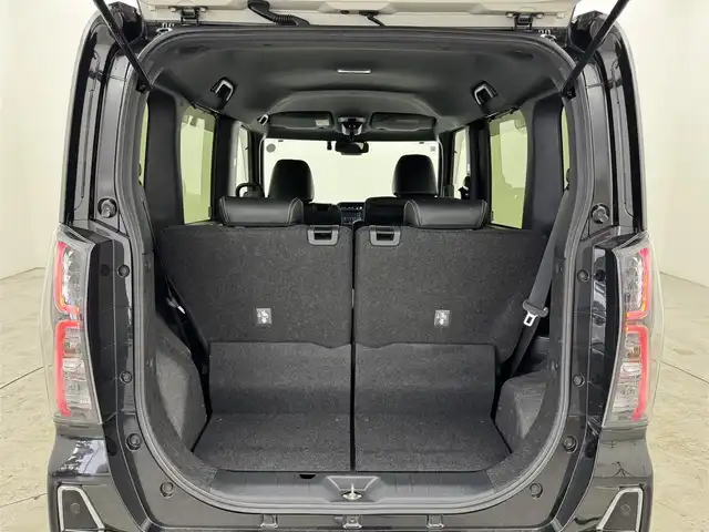 ダイハツ タント カスタム X スタイルセレクション 福岡県 2021(令3)年 2.8万km ブラックマイカメタリック 純正ナビ／フルセグＴＶ　/バックカメラ　/コーナーセンサー　/衝突軽減ブレーキ　/レーンキープ/アイドリングストップ　/両側電動スライドドア　/前方ドラレコ　/シートヒーター　/ハーフレザーシート　/純正１４インチＡＷ