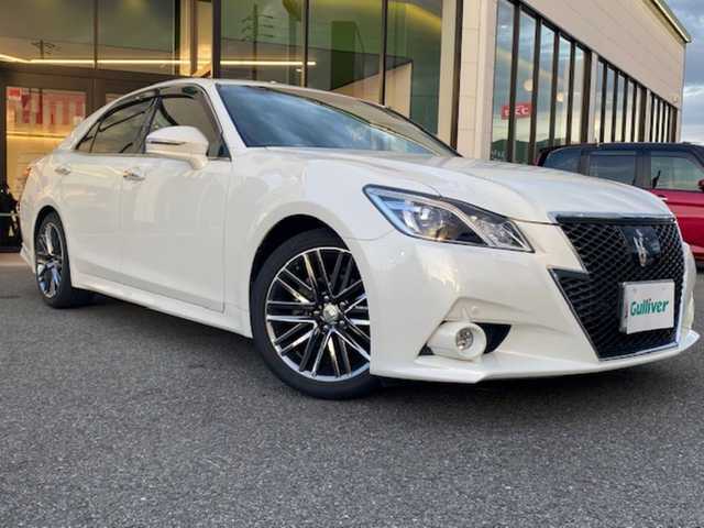 トヨタ クラウン アスリート S 兵庫県 2015(平27)年 7.6万km ホワイトパールクリスタルシャイン 純正SDナビ/(CD/BT/AM/FM)/フルセグテレビ/バックカメラ/クルーズコントロール/プッシュスタート/ビルトインETC/オートライト/電動格納ミラー/前席パワーシート/コーナーセンサー