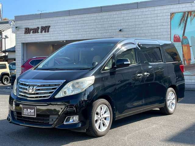 トヨタ アルファード 240G 宮崎県 2012(平24)年 11.1万km ブラック 純正フリップダウンモニター/純正メモリーナビ/フルセグTV：Bluetooth：DVD：CD/バックカメラ/両側パワースライドドア/前席パワーシート/運転席メモリー付きパワーシート/前後ドライブレコーダー/クルーズコントロール/コーナーセンサー/ウッドコンビハンドル/プッシュスタート/スマートキー/ETC/保証書・取扱説明書