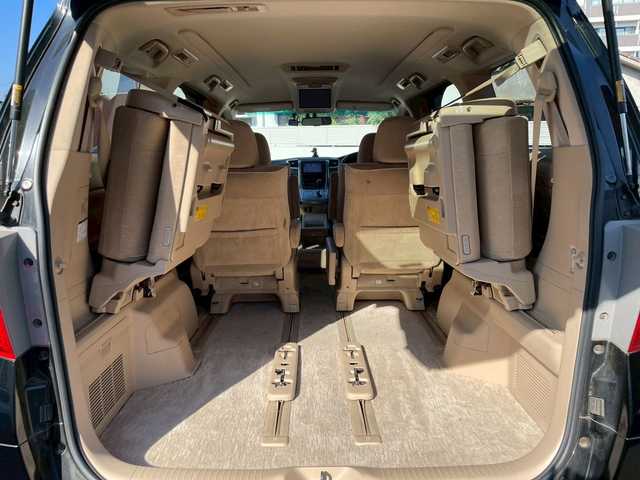 トヨタ アルファード 240G 宮崎県 2012(平24)年 11.1万km ブラック 純正フリップダウンモニター/純正メモリーナビ/フルセグTV：Bluetooth：DVD：CD/バックカメラ/両側パワースライドドア/前席パワーシート/運転席メモリー付きパワーシート/前後ドライブレコーダー/クルーズコントロール/コーナーセンサー/ウッドコンビハンドル/プッシュスタート/スマートキー/ETC/保証書・取扱説明書