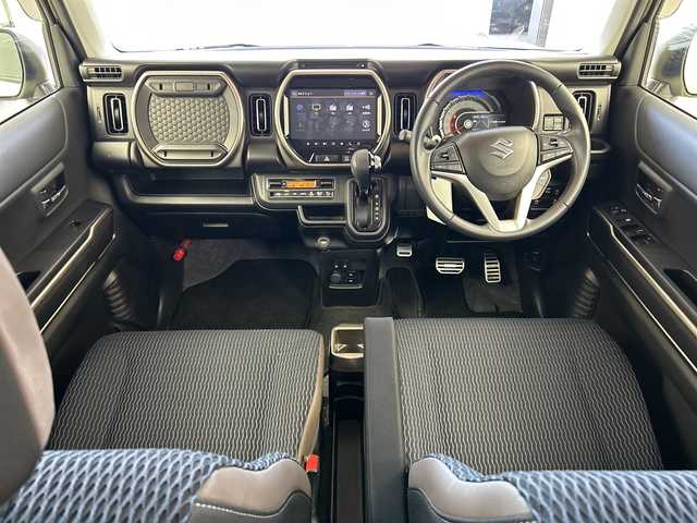 スズキ ハスラー Jスタイル Ⅱ ターボ 奈良県 2022(令4)年 1.8万km シフォンアイボリーメタリック/ガンメタリック2トーン 純正9インチナビ/フルセグTV/Bluetoothオーディオ/アップルカープレイ/アンドロイドオート/DVD再生/全周囲カメラ/バックカメラ/衝突軽減ブレーキ/車線逸脱警報/誤発進抑制機能/後方誤発進抑制機能/横滑り防止/レーダークルーズコントロール/フロントシートヒーター/ビルトインETC/スマートキー/LEDライト