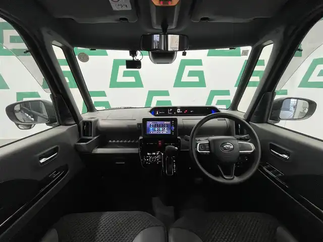 ダイハツ タント カスタム X 鹿児島県 2019(令1)年 2.7万km パールブラック 純正SDナビゲーション（NMZK-W71D）/　AM/FM/CD/DVD/BT/TV/全方位カメラ/両側パワースライドドア/スマートアシスト/・衝突回避支援ブレーキ機能/・コーナーセンサー/・車線逸脱警報/LEDヘッドライト/フォグランプ/ドライブレコーダー/ETC車載器/オートライト/アイドリングストップ/ブラック合皮/ファブリックコンビシート/純正14インチアルミ/ABS/横滑り防止装置/スマートキー/プッシュスタート