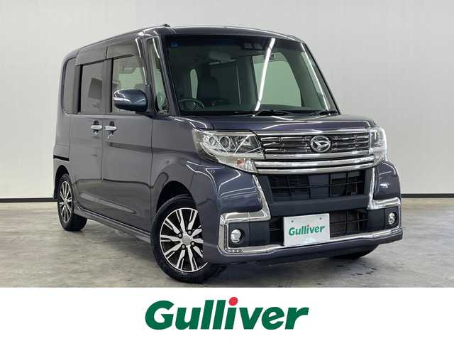 ダイハツ タント カスタム X トップED SA Ⅲ 長崎県 2017(平29)年 3.9万km メテオライトグレーイリュージョナルP 純正7インチナビ　（NSZN‐W68D）/・フルセグTV　CD/DVD/SD/Bluetooth/スマートアシストIII/・衝突警報機能/・衝突回避支援ブレーキ機能/・誤発進抑制制御機能（前方・後方）/・車線逸脱警報機能/・先行車発進お知らせ機能/・オートハイビーム/横滑り防止/片側パワースライドドア/プッシュスタート/バックカメラ/ステアリングスイッチ/アイドリングストップ/前後ドライブレコーダー/D席シートヒーター/純正フロアマット/純正14インチAW/純正ドアバイザー/取扱説明書/保証書