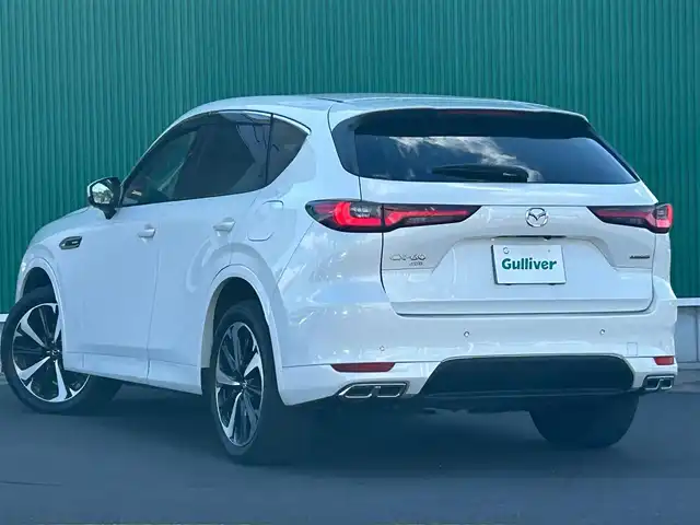 マツダ ＣＸ－６０ XD HV プレミアムモダン 宮城県 2023(令5)年 3.4万km ロジウムホワイトプレミアムメタリック 4WD/パノラマサンルーフ/スマートブレーキサポート/誤発進抑制制御/車線逸脱警報システム/降車支援機能付ブラインドスポットモニタリング/レーンキープアシストシステム/緊急時車線維持支援システム/接近車両検知（前側方/後側方）/ドライバー異常時対応システム/レーダークルーズコントロール/クルージングトラフィックサポート/BOSEサウンドシステム/360度ビューモニター/ヘッドアップディスプレイ/純正ナビ/・Bluetooth/・フルセグTV/・AppleCarPlay/AndroidAuto/・HDMI/ビルトインETC/ドライブレコーダー/ワイヤレス充電/AC100V/1500W電源/ハンズフリーパワーバックドア/レザーシート/シートヒーター/ベンチレーション/パワーシート（運転席メモリー機能付）/革巻きステアリング/パドルシフト/電動パーキングブレーキ/ブレーキホールド/アダプティブLEDヘッドランプ/オートライト/スマートキー＆プッシュスタート/電動格納ミラー/純正20インチAW/フロアマット/ドアバイザー